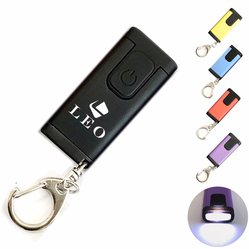 Key Chain W/ LED Rechargeable Mini Flashlight