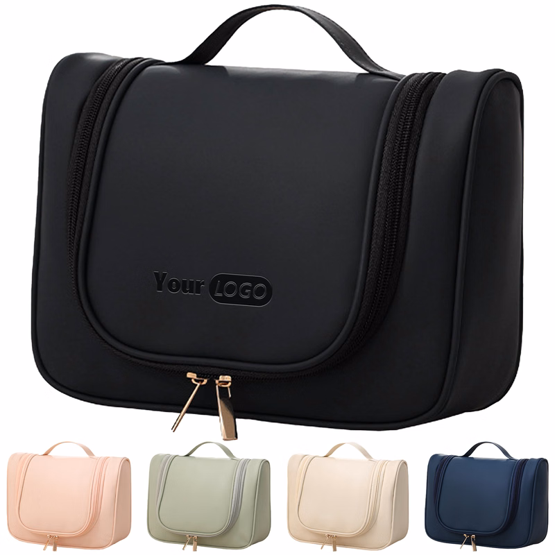 Leather Large Capacity Portable Toiletry And Makeup Bag