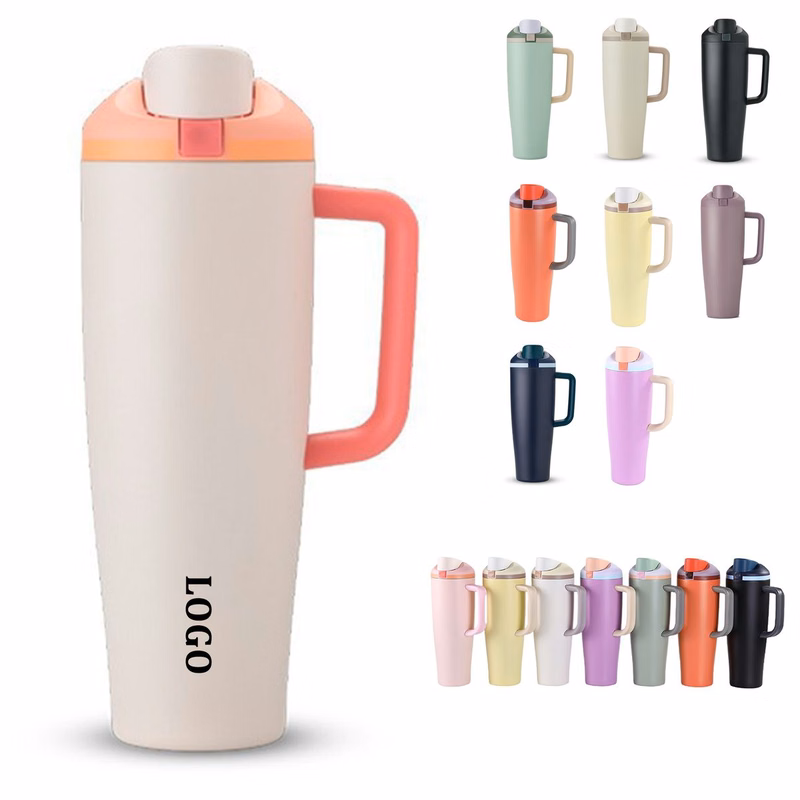 Insulated Stainless Steel Tumbler with Side Handle