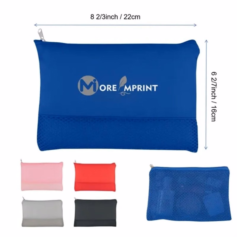 Travel Carrying Toiletry Cosmetic Zipper Mesh Vanity Bag