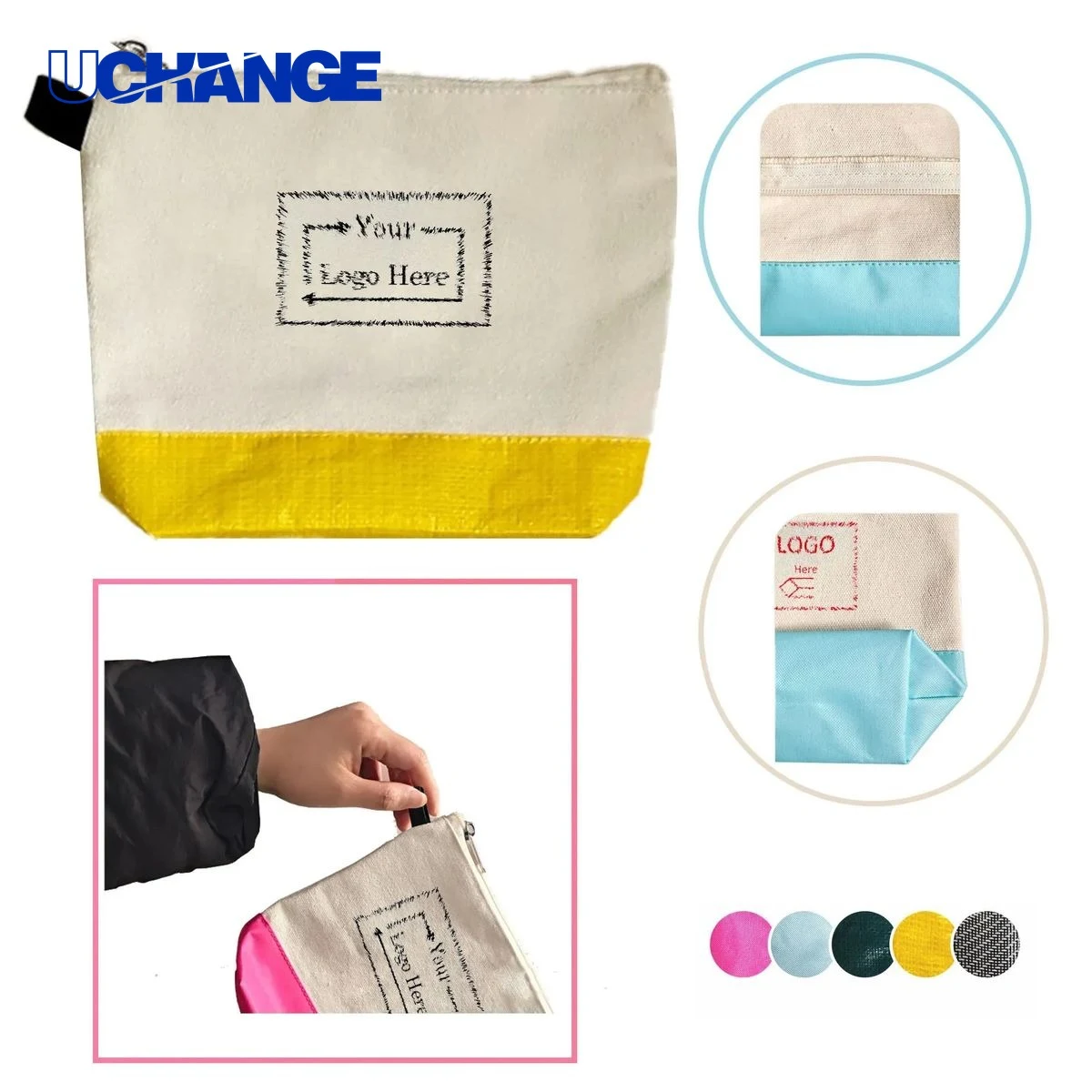 Travel Embroidered Patchwork Canvas Zipper Pouch Organizer 1