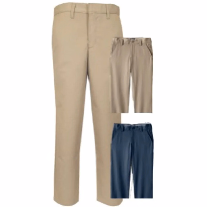 Boys Flat Front Pant: Khaki (Boys K-5)