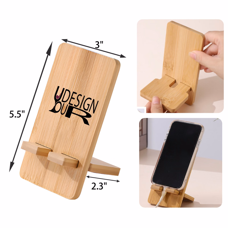 MOQ 50 PCS Stylish Wooden Phone Holder