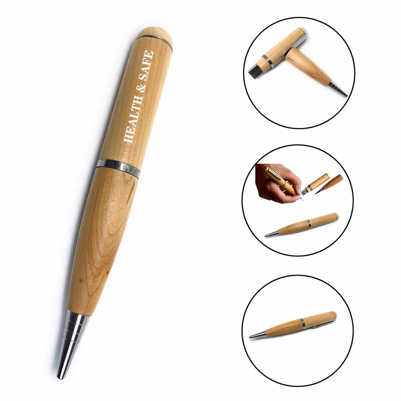 Wooden Ballpoint Pen with USB Flash Disk