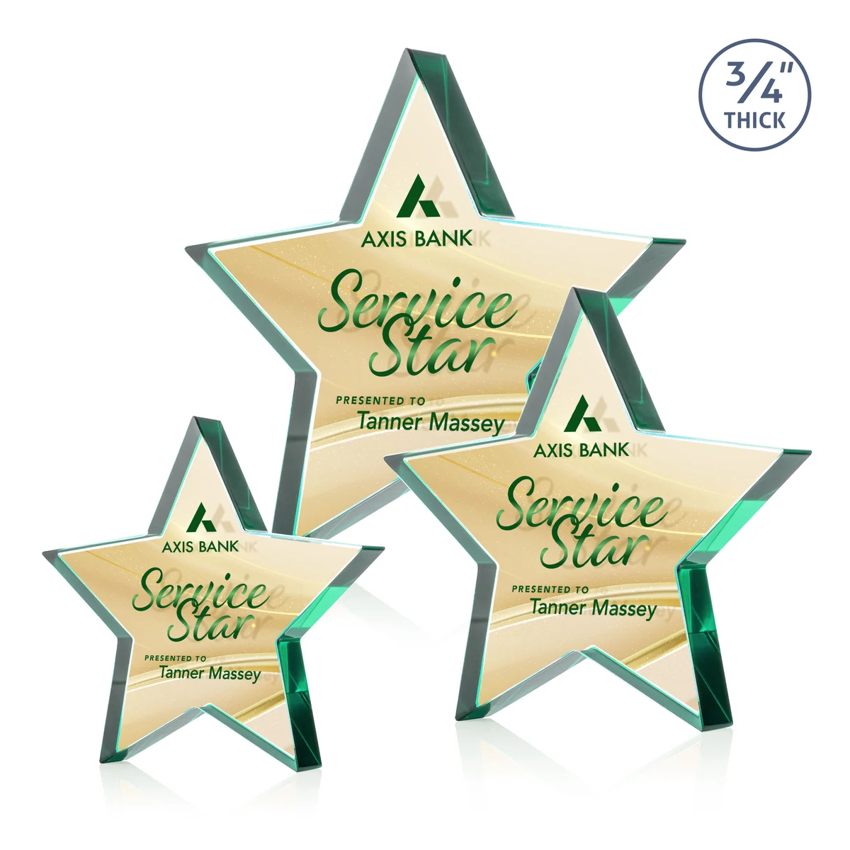 Esna Star VividPrint™ Double Sided Award - Emerald 1