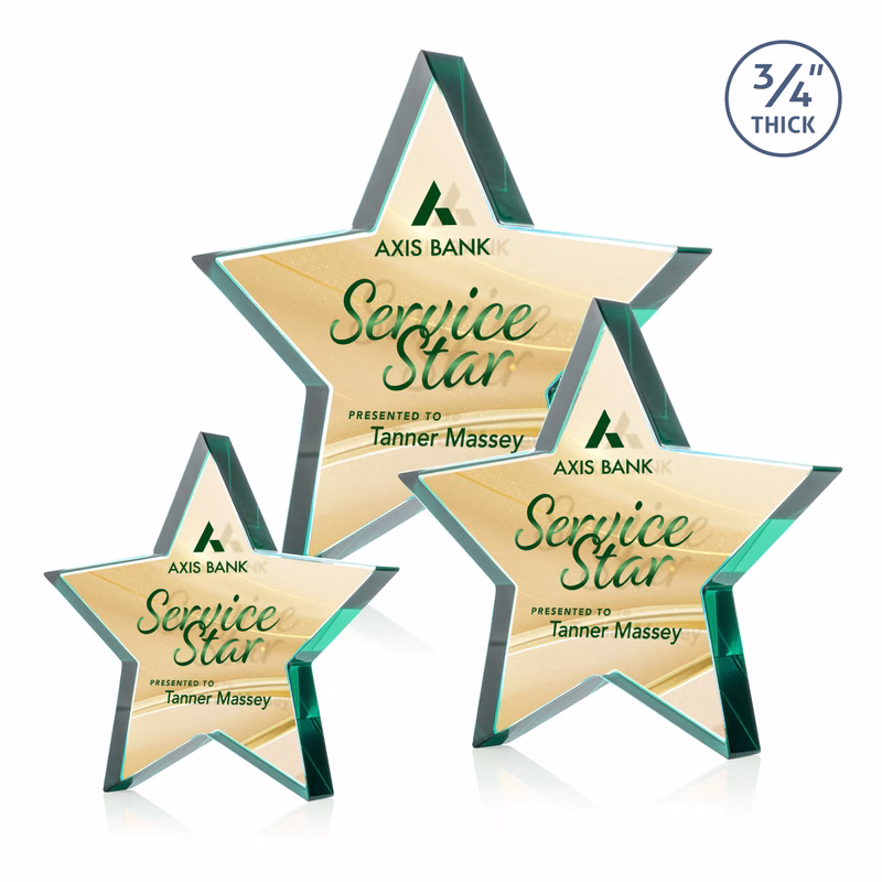 Esna Star VividPrint™ Double Sided Award - Emerald