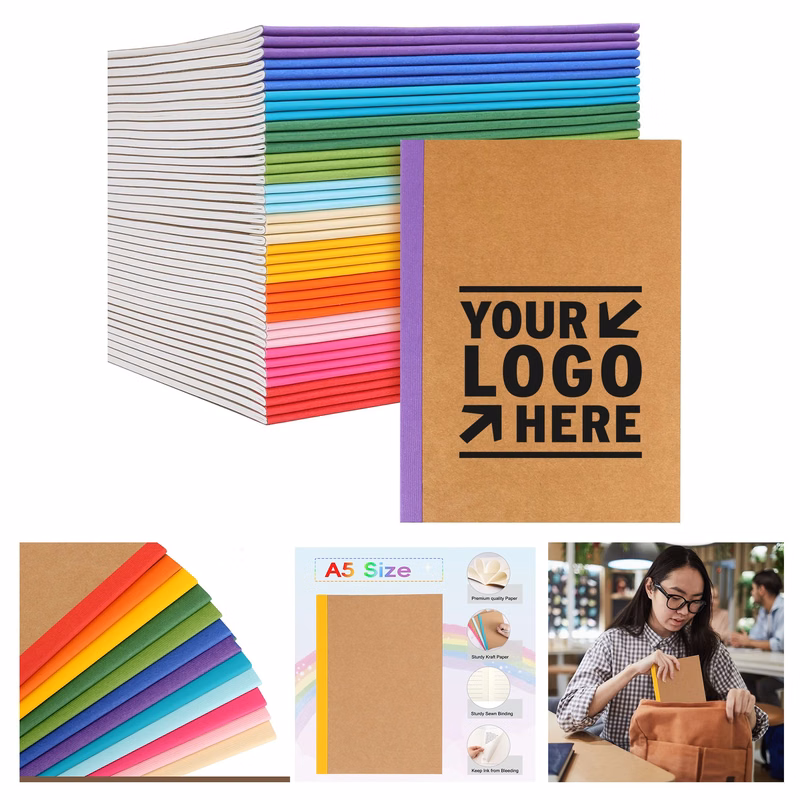 60 Pages 12 Assorted Colors Kraft Notebook