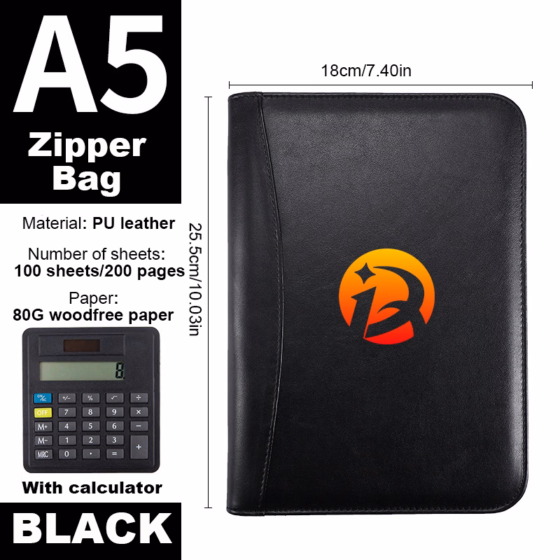 Multifunctional Business Notepad Zipper Bag