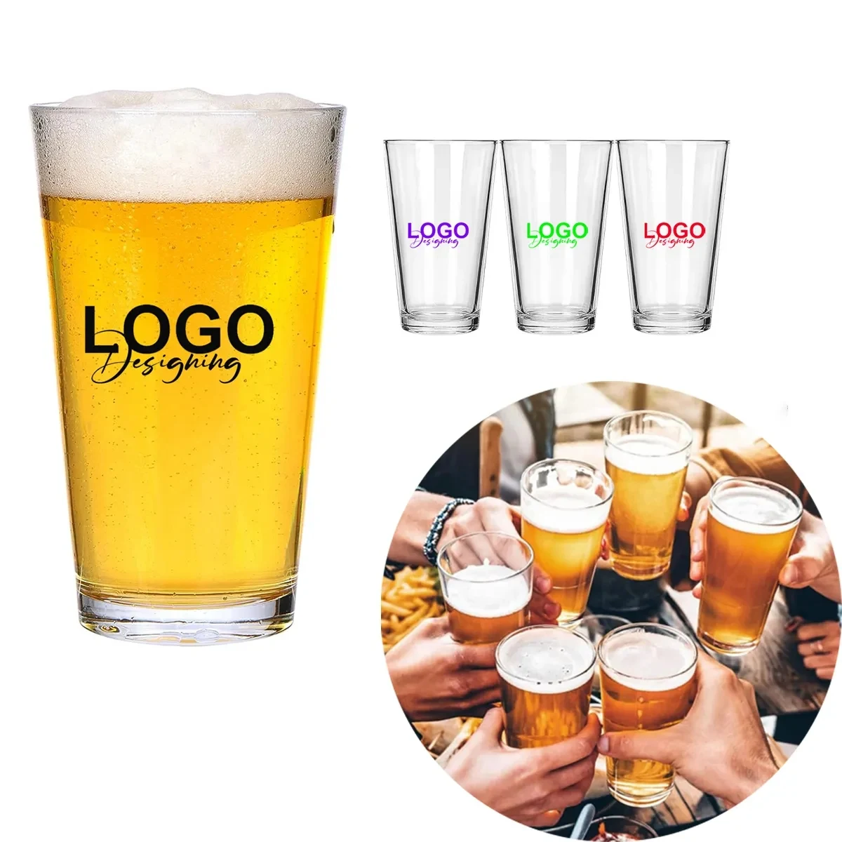 16 oz Pint Beer Glasses 1