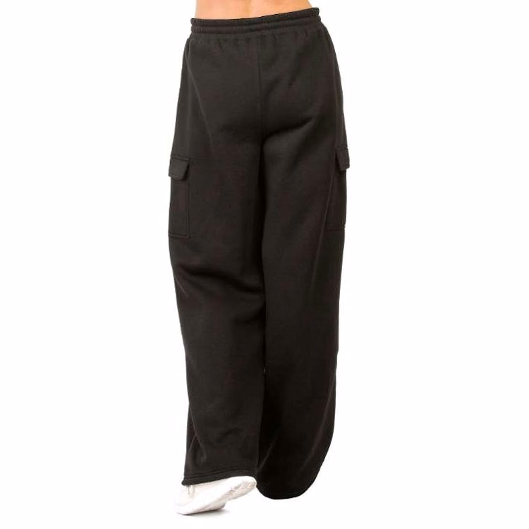 Ladies Fleece Cargo Pants - XL Black