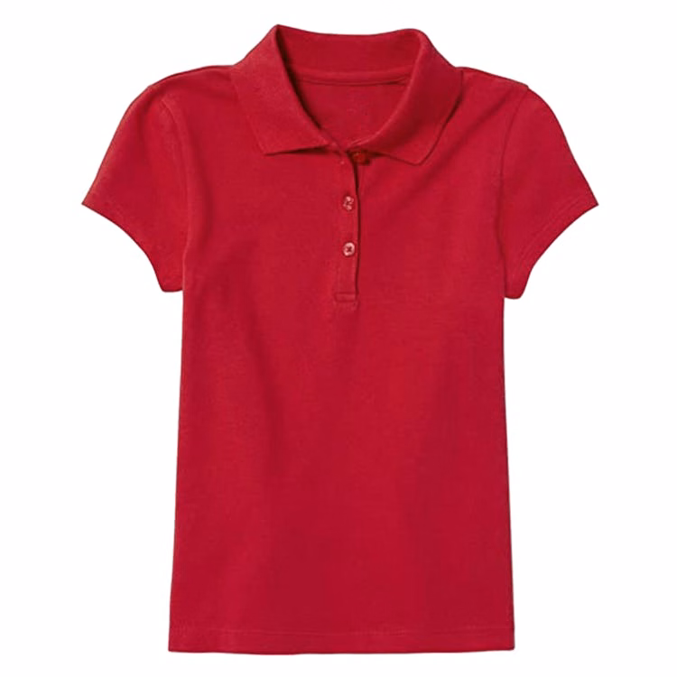 Girls' Uniform Polos - Red 2XL Short Sleeve