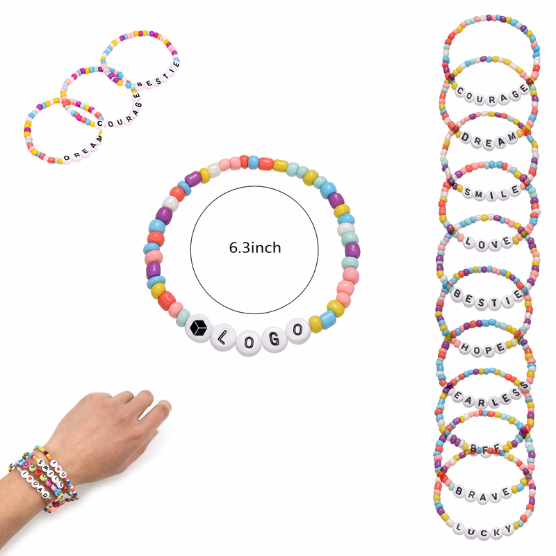 Valentine's Day Stackable Clay Beaded Bracelets MOQ 300