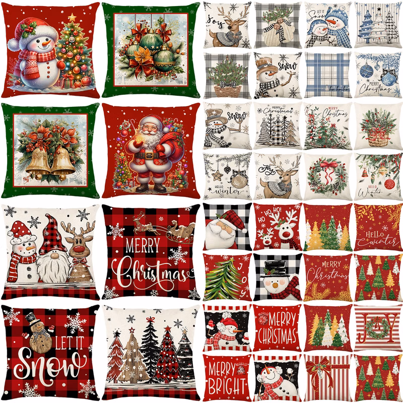 Christmas Full-Color Headboard Cushion Cover
