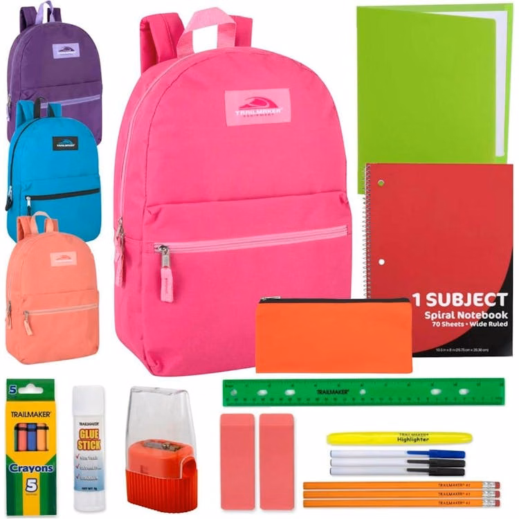 Middle School Supply Kits in 17" Backpack