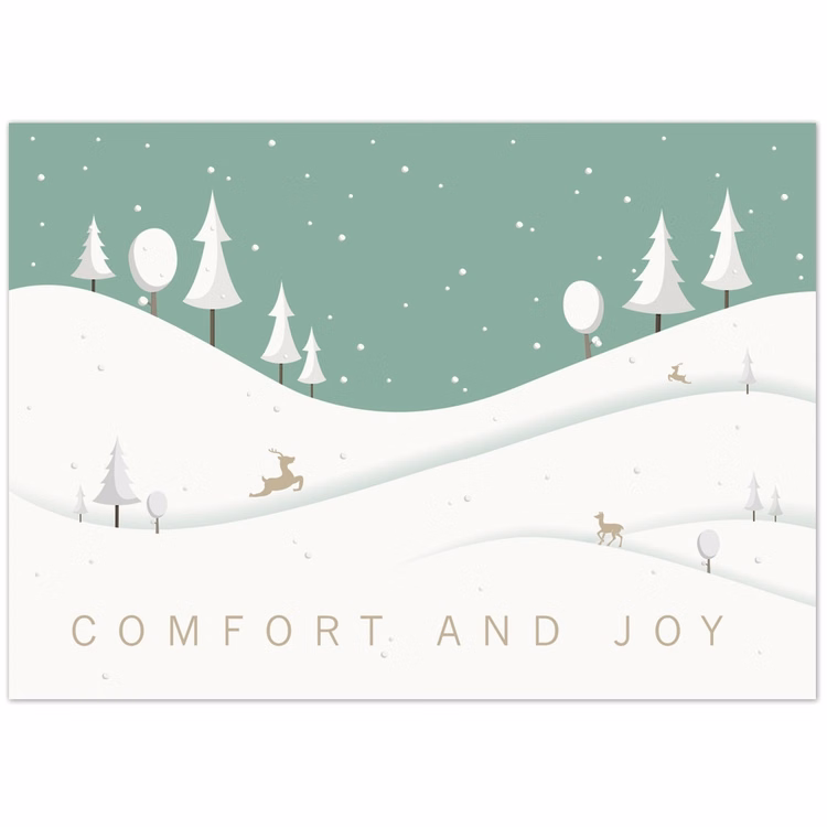 Classic Snow Hills Holiday Greeting Card