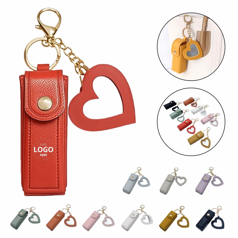 Lipstick Organizer Keychain With Mirror