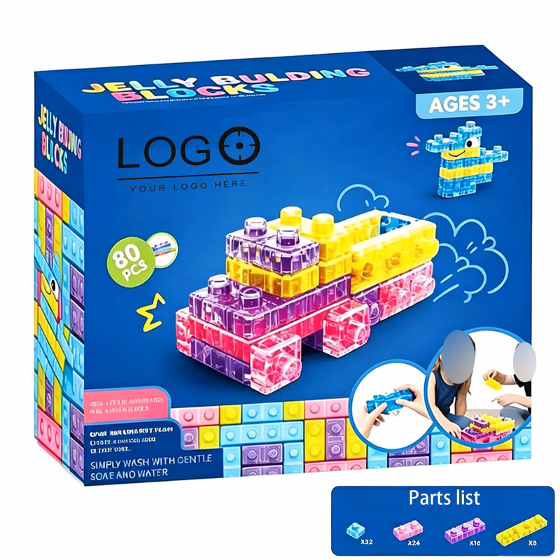 80pcs Translucent ABS Building Block Set