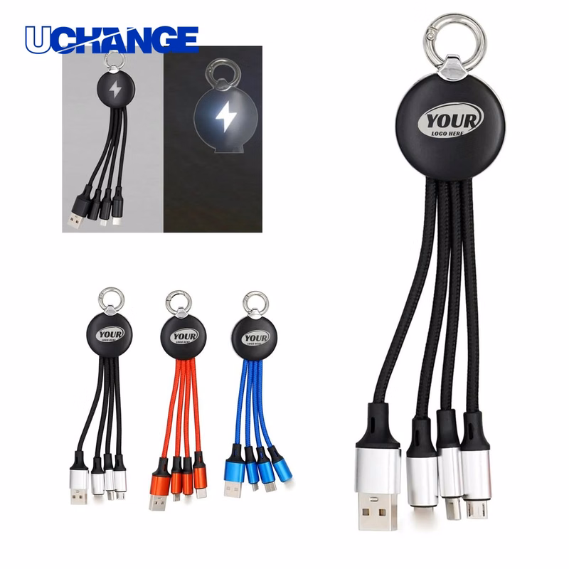 3-in-1 Charging Cable Set with Light-Up Logo