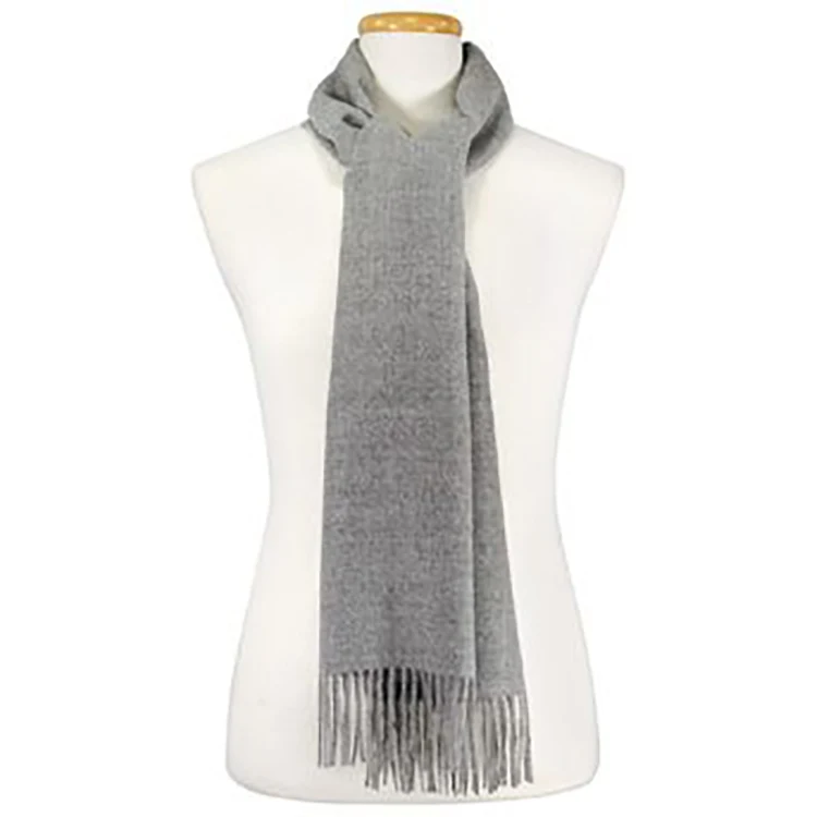 Light Gray 100% Alpaca Scarf 1