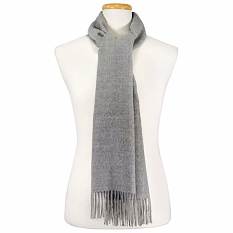 Light Gray 100% Alpaca Scarf