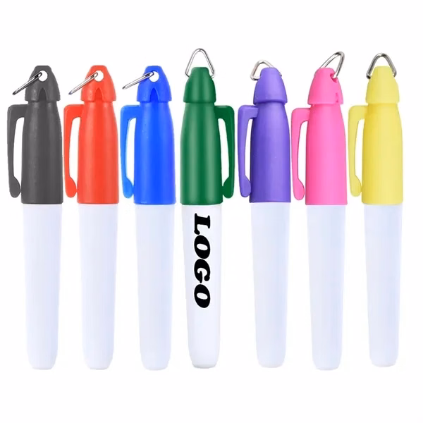 Golf Ball Marker Line Drawing Pens with Keychain for Office, School and Events