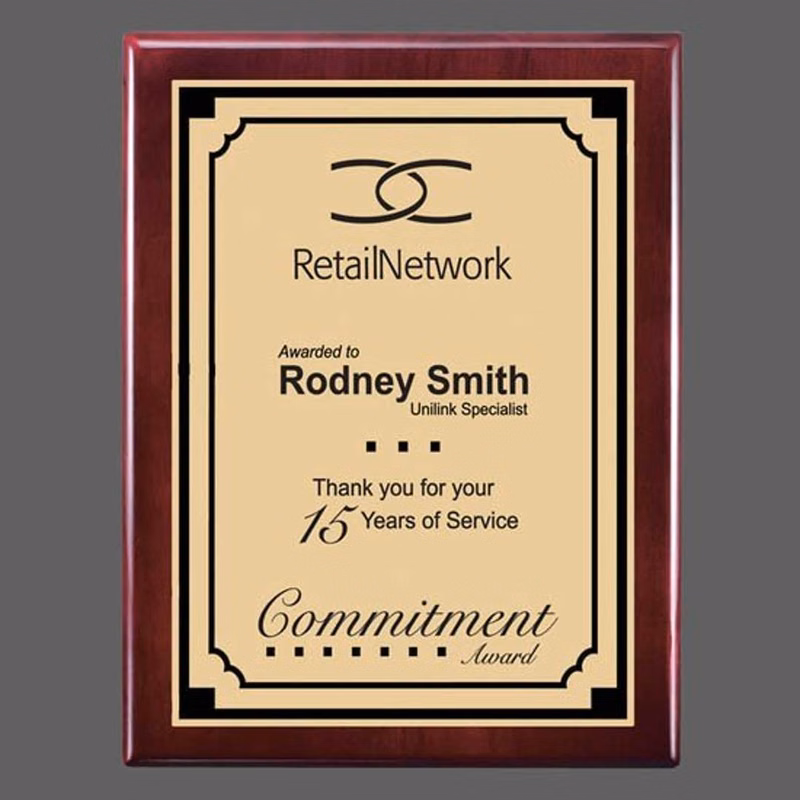 Oakleigh/Everett Plaque - Rosewood/Satin Gold
