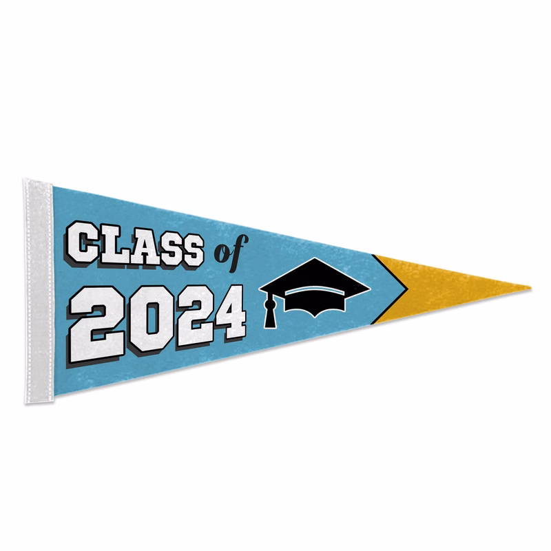 12"x30" Custom Full Color Printed Felt Pennant - 1ply 2-Side
