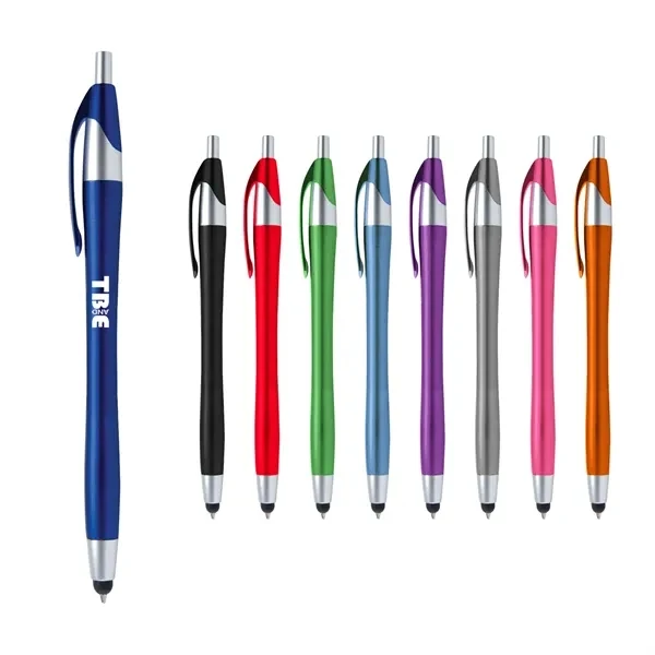 Custom Rubber Stylus Pen With Ballpoint & Clip — 2 in 1 Touch Screen Instrument 1