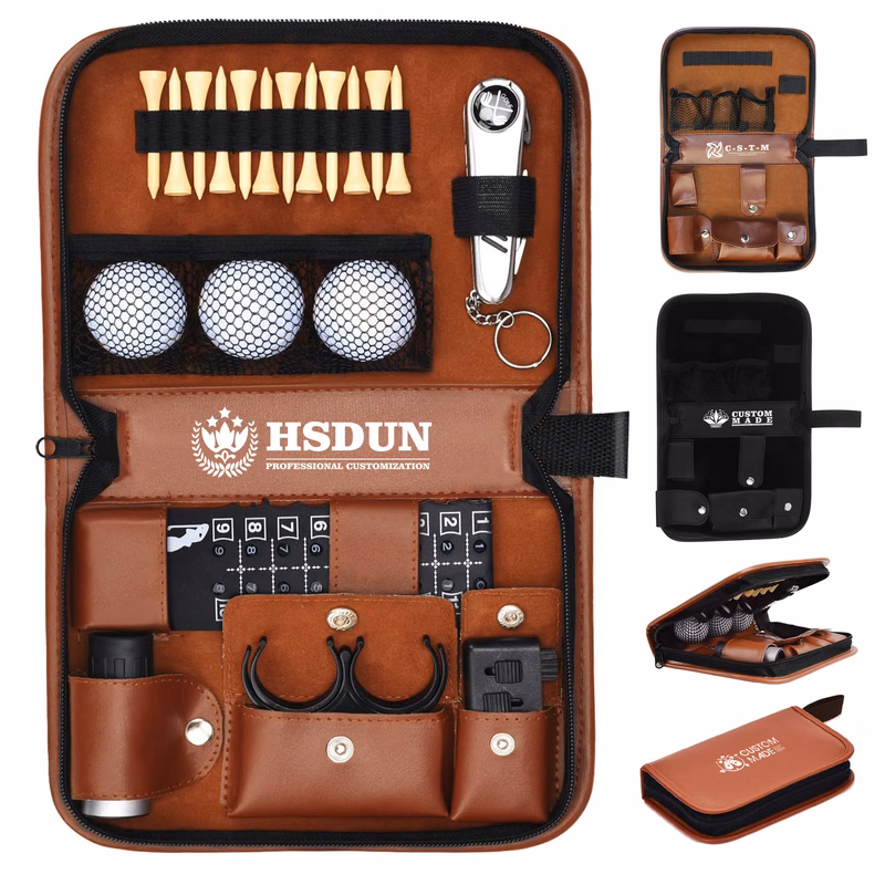 8-In-1 Golf Accessory Kit With Portable PU Organizer Bag