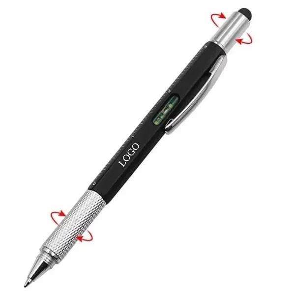 Custom 6-in-1 Aluminum Multitool Pen with Ruler & Level — Professional Desk Essential 1