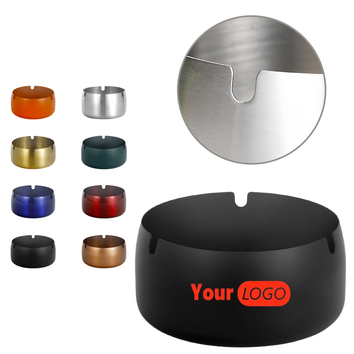 Dust-proof Drop-resistant Stainless Steel Ashtray 1