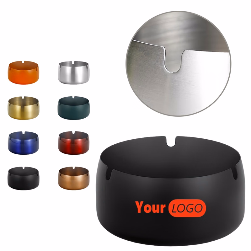 Dust-proof Drop-resistant Stainless Steel Ashtray