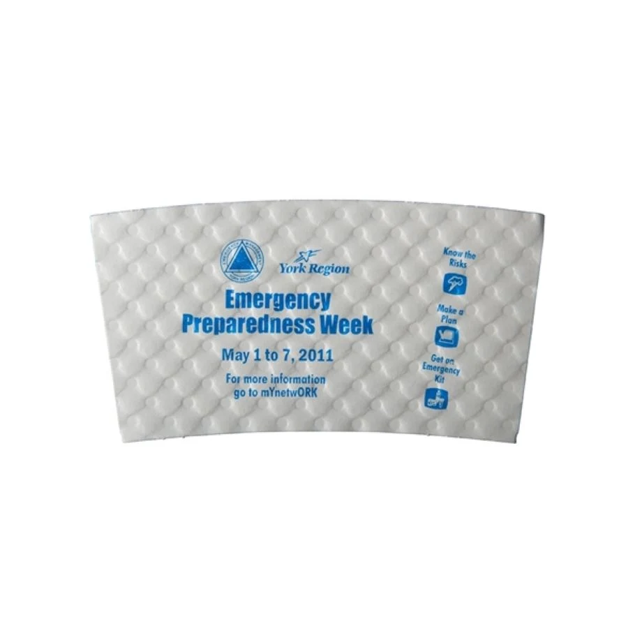 Disposable Dimpled White Coffee Sleeve for 12-24 oz. Cups 1
