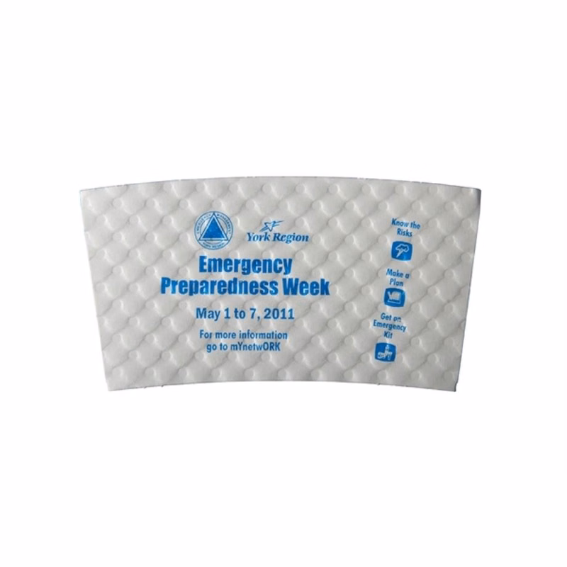 Disposable Dimpled White Coffee Sleeve for 12-24 oz. Cups