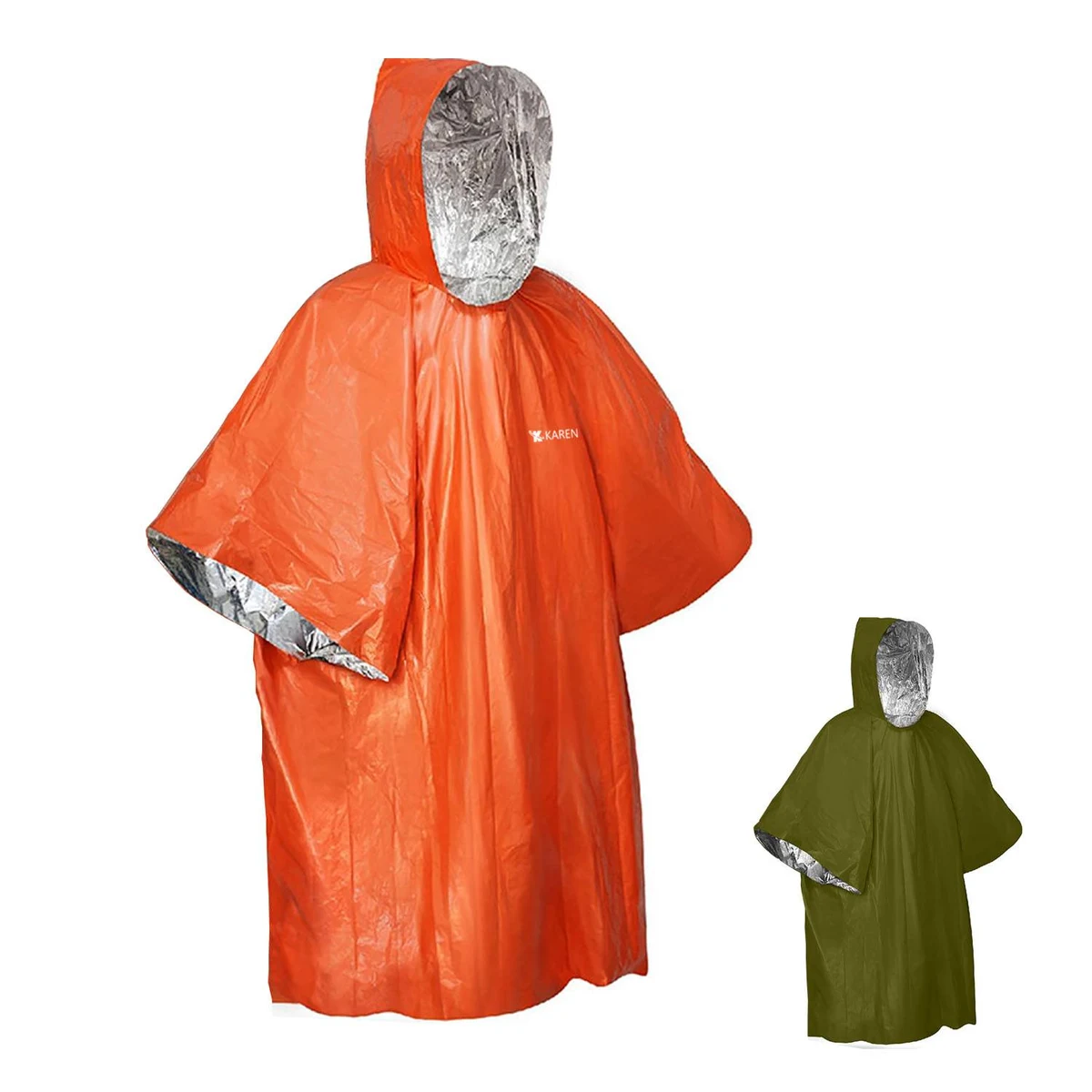Lightweight Reusable PE Aluminum Plated Film Raincoat 1