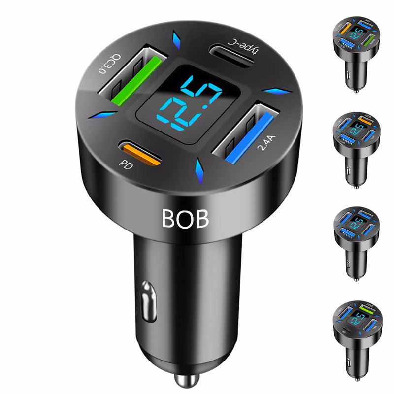 Four Port USB Car Charger to Charge Multiple Devices