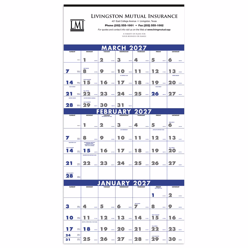 Triumph® Calendars 3-Month Planner (4-Sheet)