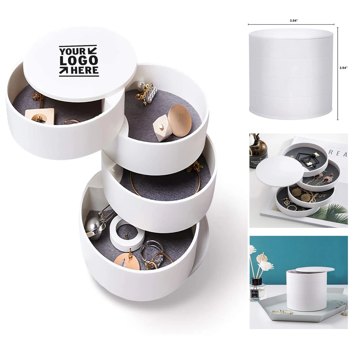 4 Layer Travel Jewelry Box Organizer Display Tray 1