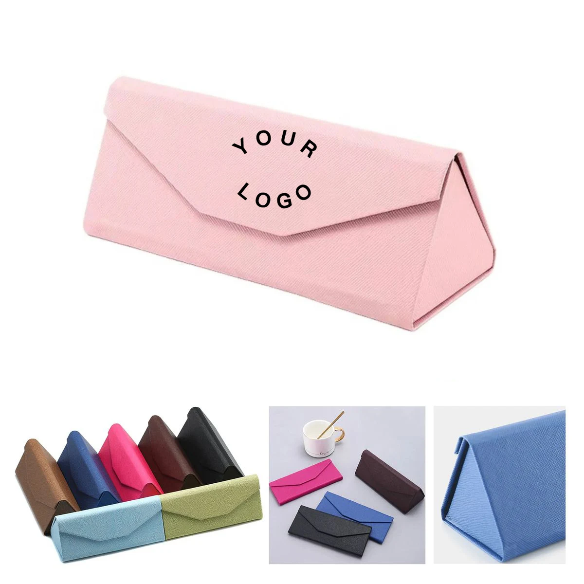 Hard Shell Metal Leather Eyeglass Case 1