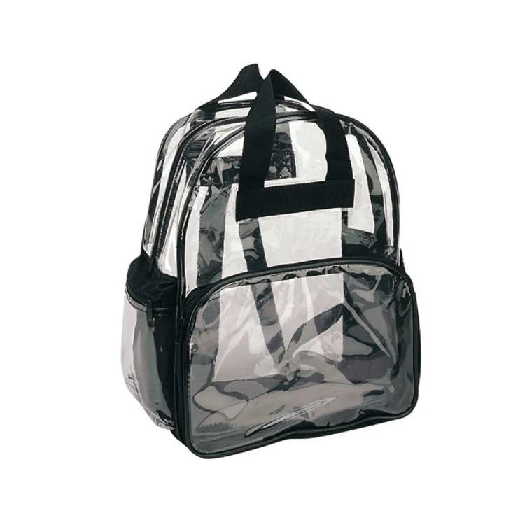 14" Clear Backpacks - Black Trim 2 Outside Pockets 1