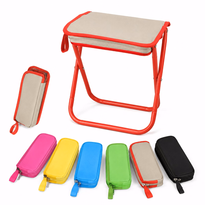 Collapsible Portable Seat With Storage Pouch