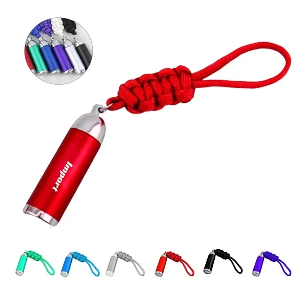 Custom Aluminum Mini LED Flashlight Keychain with Paracord — Emergency Outdoor Gear 1