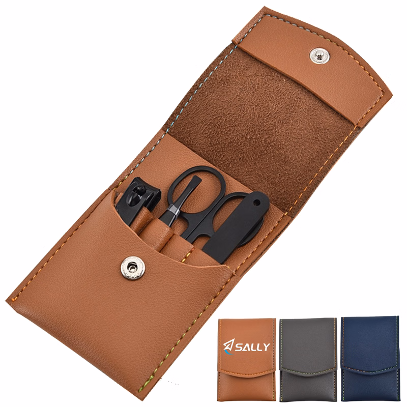 4Pcs Manicure Set w/ PU Leather Bag