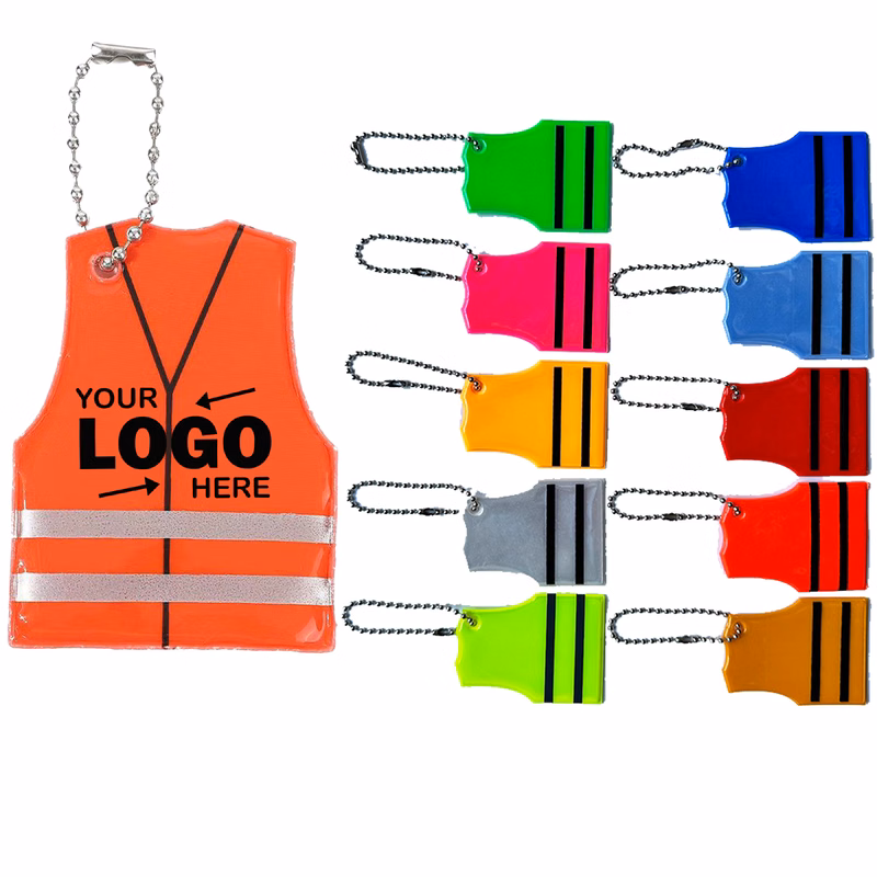 Mini PVC Reflective Safety Vest Keychain