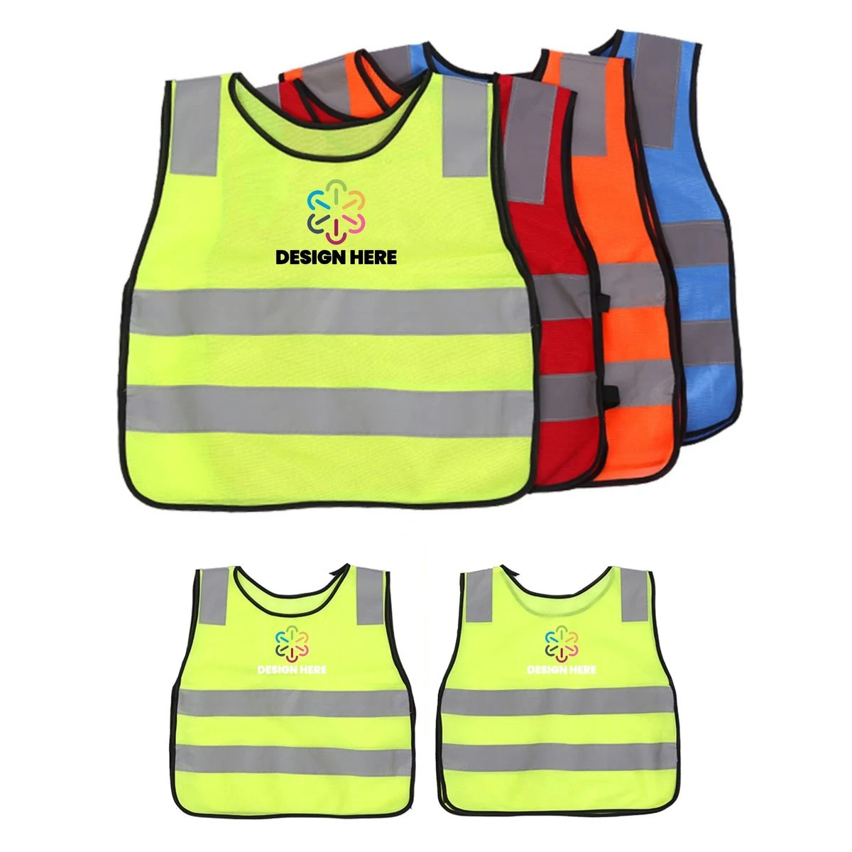 Kids Safety Visibility Vest Reflective Full Color 1