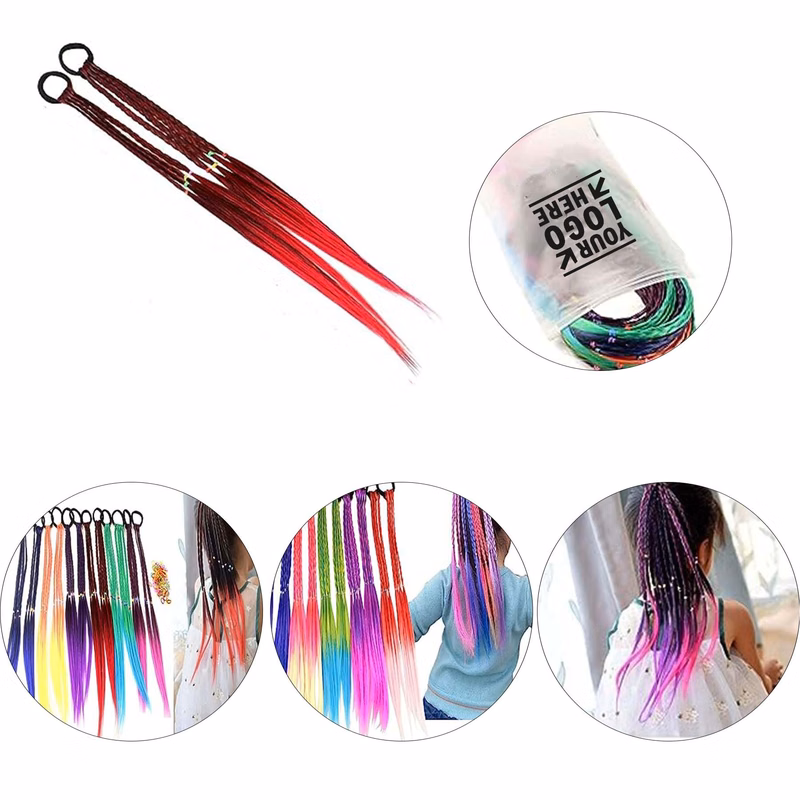 12 Pcs Women Kids Headbands Rubber Bands Girls Hair Extensions Accessories