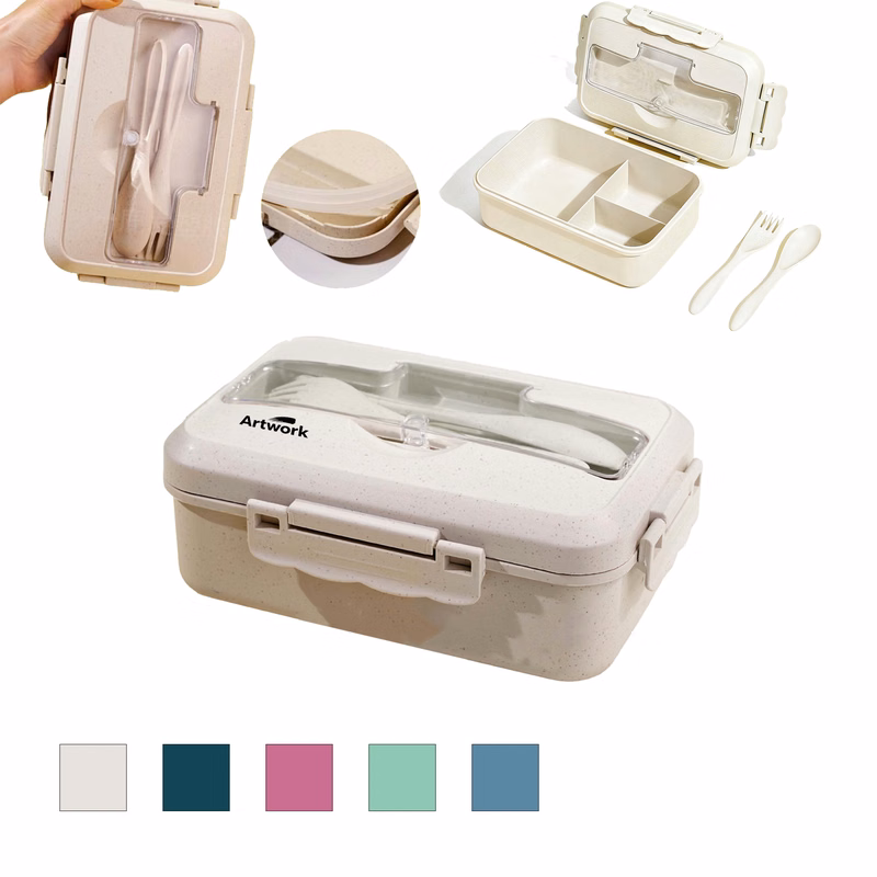 Three Compartment Cutlery Lunch Box