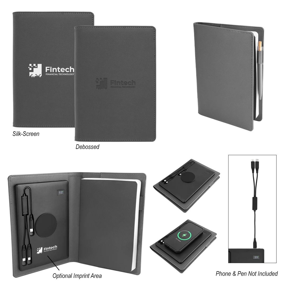Recycled Power Folio With Wireless Charger & Power Bank 1
