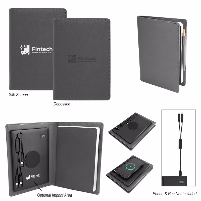 Recycled Power Folio With Wireless Charger & Power Bank