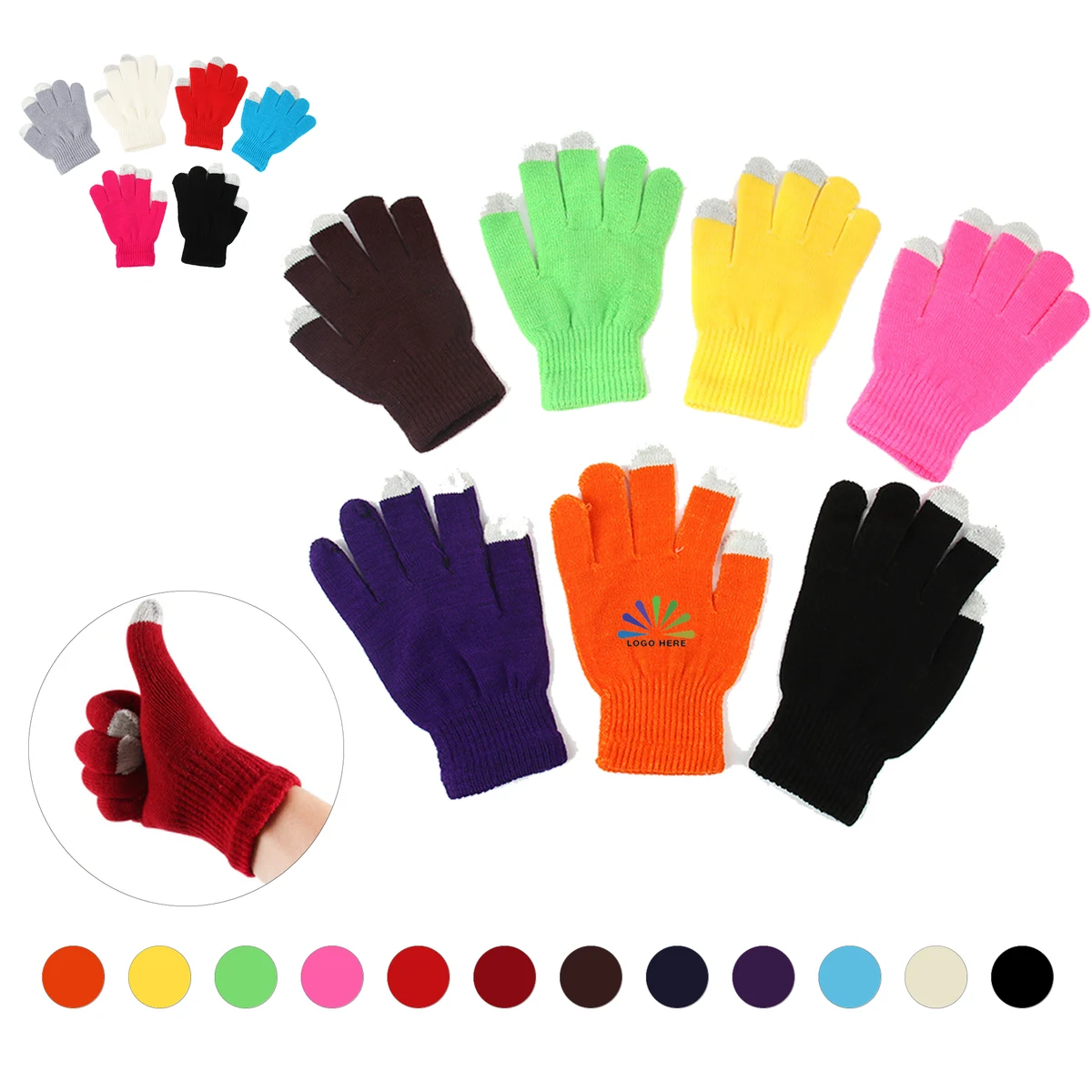 Winter Knit Gloves With Touchscreen Fingertips 1